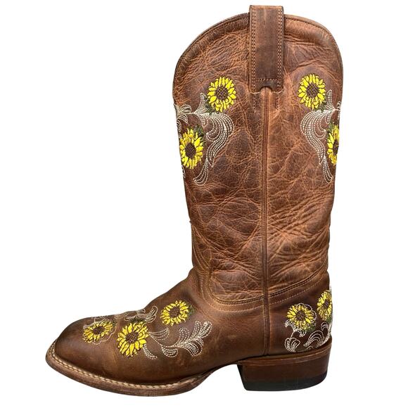 Shyanne Women’s Joyln Brown Leather Sunflower Cowgirl Boots Size US 8.5 B - Picture 3 of 10